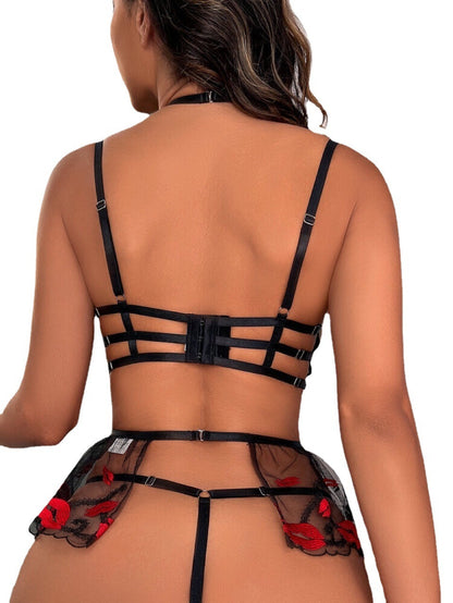 Sexy Women's Mesh Embroidered Sexy Lingerie Suit